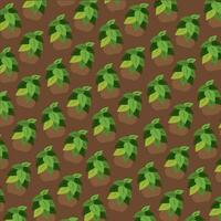 Seamless pattern background with indoor plant icons Vector