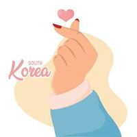 Isolated korean hand gesture Hand icon Vector