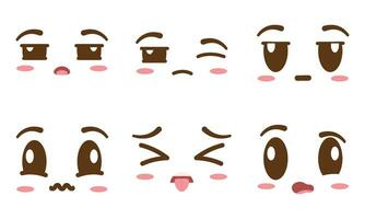 Set of borderless facial expressions Vector