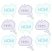 Seamless pattern with pixelated comic speech bubble chats Vector