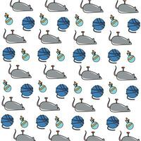 Seamless pattern background with pet object icons Vector