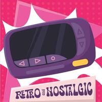 Isolated vintage beeper Nostalgic retro background Vector