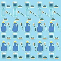 Seamless pattern background with cleaning icons Vector