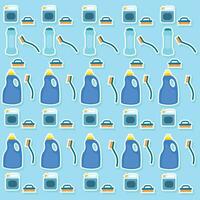 Seamless pattern background with cleaning icons Vector