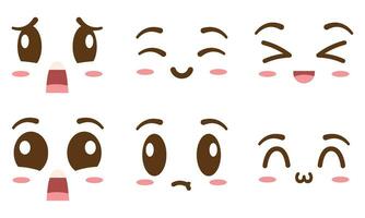 Set of borderless facial expressions Vector