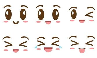 Set of borderless facial expressions Vector