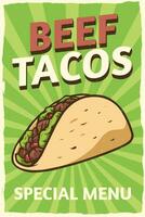 beef tacos poster design for print vector