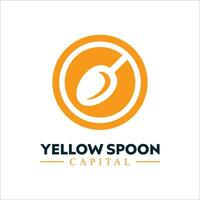 spoon yellow ys letter icon logo design vector