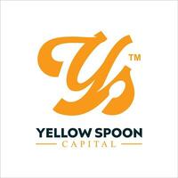 spoon yellow ys letter icon logo design vector