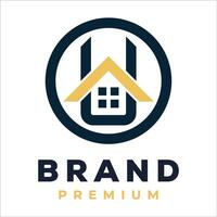 real estate logo design vector initial rr rb uh