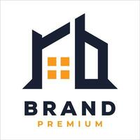 real estate logo design vector initial rr rb uh