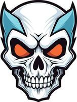 colorful skeleton head logo vector