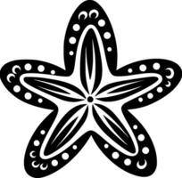 Starfish - Black and White Isolated Icon - Vector illustration