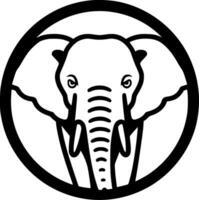 Elephant, Black and White Vector illustration