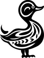 Duck, Black and White Vector illustration