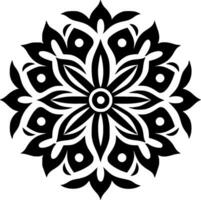 Mandala, Black and White Vector illustration