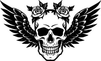 Skull, Black and White Vector illustration