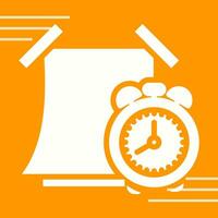 Sticky note with alarm clo Vector Icon