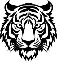 Tigre - negro y blanco aislado icono - vector ilustración