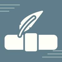 Quill pen with scroll Vector Icon