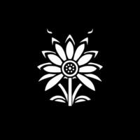 Daisies - Black and White Isolated Icon - Vector illustration