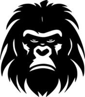 Gorilla - Black and White Isolated Icon - Vector illustration