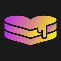 Heart-shaped cake Vector Icon