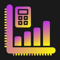 calculadora con grafico vector icono