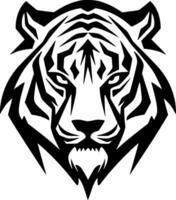 Tigre - negro y blanco aislado icono - vector ilustración