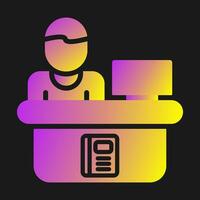 Library Reference Desk Vector Icon