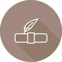 Quill pen with scroll Vector Icon