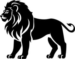 Lion - Black and White Isolated Icon - Vector illustration