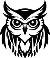 Owl, Black and White Vector illustration