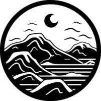 Ocean - Black and White Isolated Icon - Vector illustration