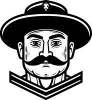 Mexican, Black and White Vector illustration