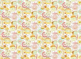 Cute breakfast pattern element background vector