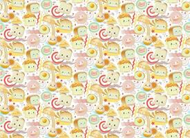 Cute breakfast pattern element background vector