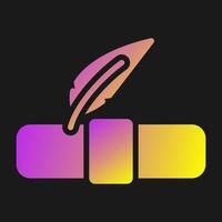 Quill pen with scroll Vector Icon