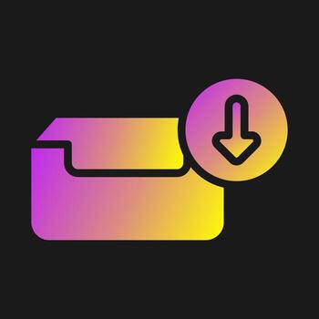 bandeja de entrada con flecha vector icono