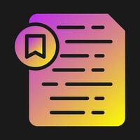 Document Insert Bookmark Vector Icon