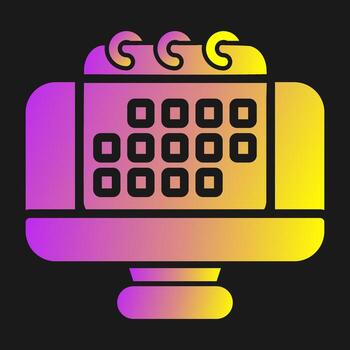 Desktop computer with cale Vector Icon