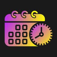 Calendar with clock Vector Icon