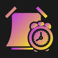 Sticky note with alarm clo Vector Icon