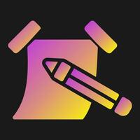 Sticky note with pencil Vector Icon