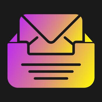 Inbox with envelope Vector Icon