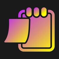 Writing pad with sticky no Vector Icon