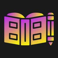 Open book with pen Vector Icon