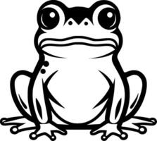 Frog, Black and White Vector illustration