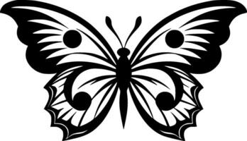 mariposa - negro y blanco aislado icono - vector ilustración