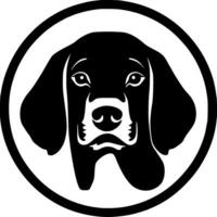 perro - negro y blanco aislado icono - vector ilustración